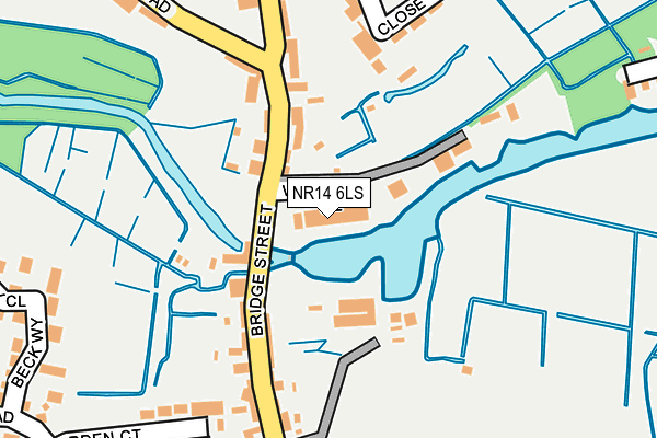 NR14 6LS map - OS OpenMap – Local (Ordnance Survey)