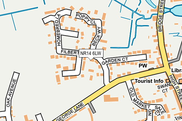 NR14 6LW map - OS OpenMap – Local (Ordnance Survey)