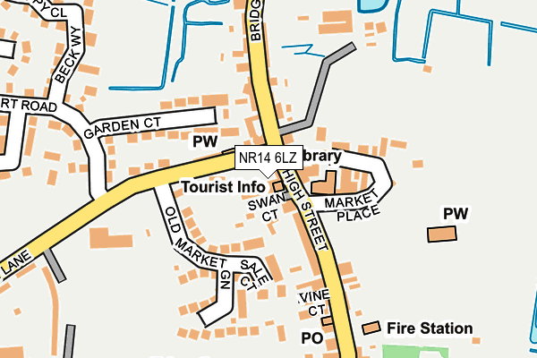 NR14 6LZ map - OS OpenMap – Local (Ordnance Survey)