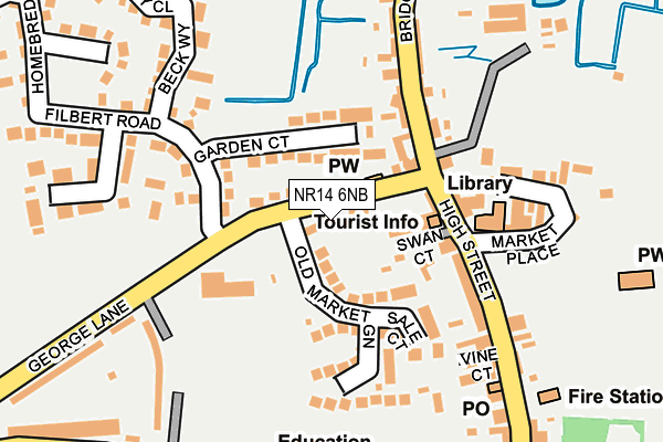 NR14 6NB map - OS OpenMap – Local (Ordnance Survey)