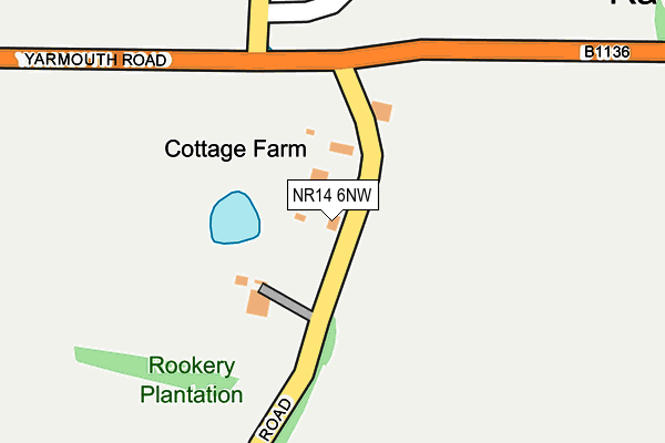 NR14 6NW map - OS OpenMap – Local (Ordnance Survey)