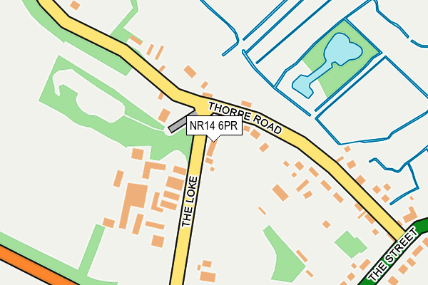 NR14 6PR map - OS OpenMap – Local (Ordnance Survey)
