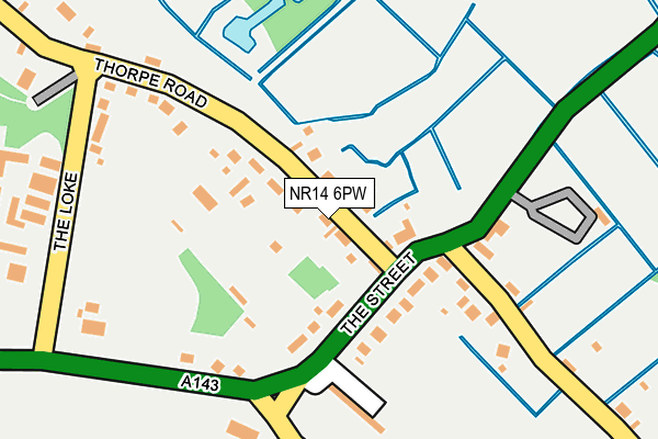 NR14 6PW map - OS OpenMap – Local (Ordnance Survey)