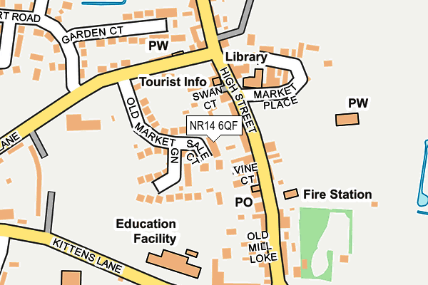 NR14 6QF map - OS OpenMap – Local (Ordnance Survey)