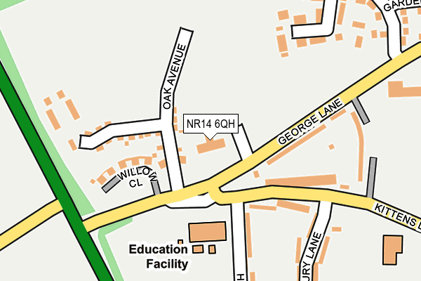 NR14 6QH map - OS OpenMap – Local (Ordnance Survey)