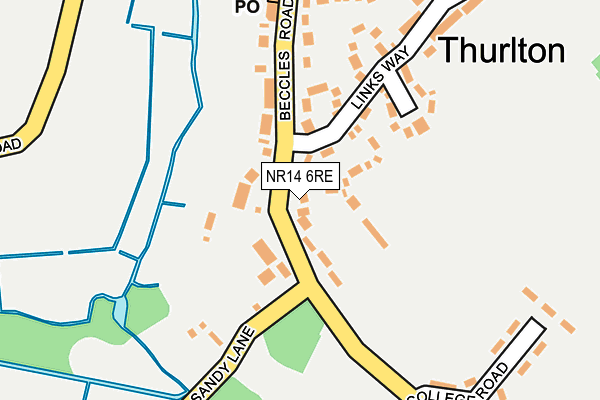 NR14 6RE map - OS OpenMap – Local (Ordnance Survey)