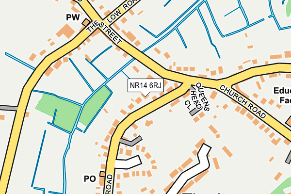 NR14 6RJ map - OS OpenMap – Local (Ordnance Survey)