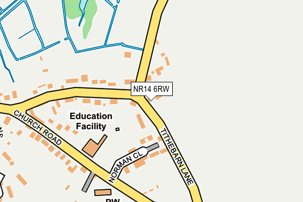 NR14 6RW map - OS OpenMap – Local (Ordnance Survey)