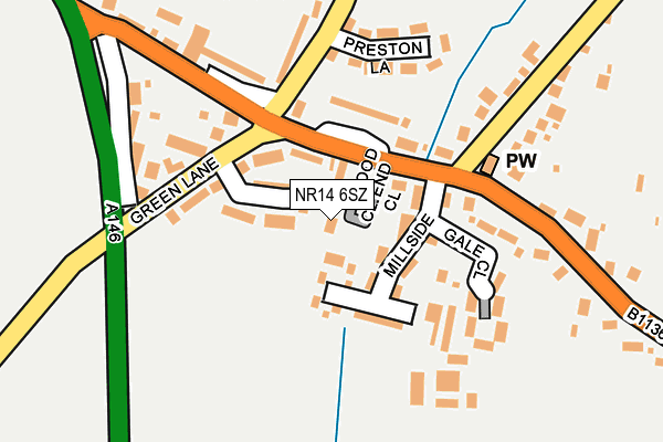 NR14 6SZ map - OS OpenMap – Local (Ordnance Survey)