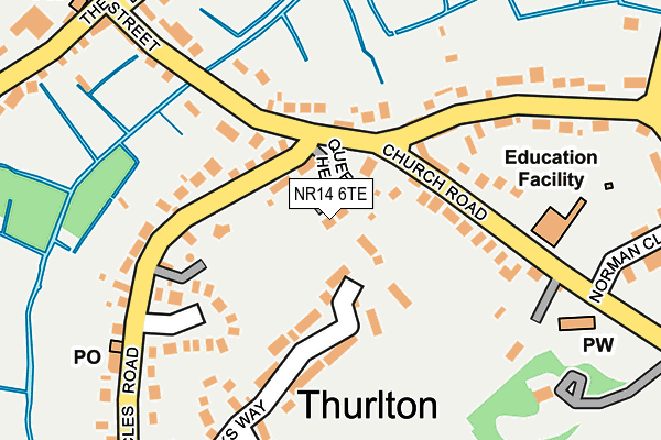 NR14 6TE map - OS OpenMap – Local (Ordnance Survey)