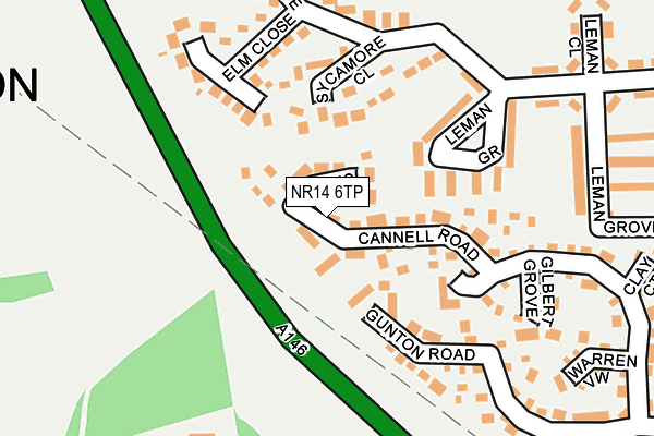 NR14 6TP map - OS OpenMap – Local (Ordnance Survey)