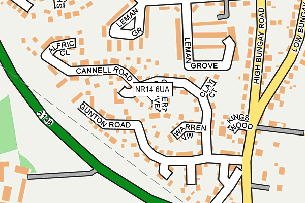NR14 6UA map - OS OpenMap – Local (Ordnance Survey)
