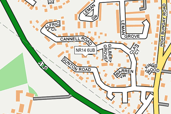 NR14 6UB map - OS OpenMap – Local (Ordnance Survey)