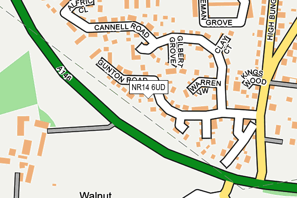 NR14 6UD map - OS OpenMap – Local (Ordnance Survey)