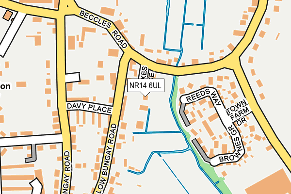 NR14 6UL map - OS OpenMap – Local (Ordnance Survey)