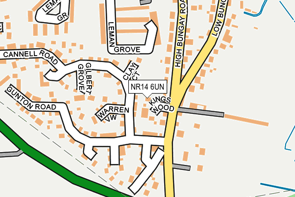 NR14 6UN map - OS OpenMap – Local (Ordnance Survey)