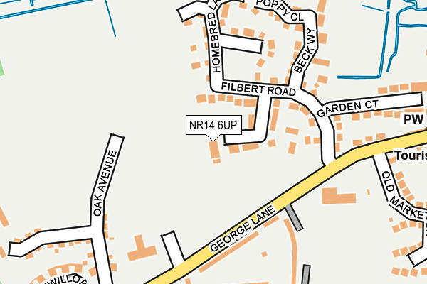 NR14 6UP map - OS OpenMap – Local (Ordnance Survey)