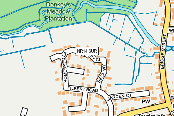 NR14 6UR map - OS OpenMap – Local (Ordnance Survey)