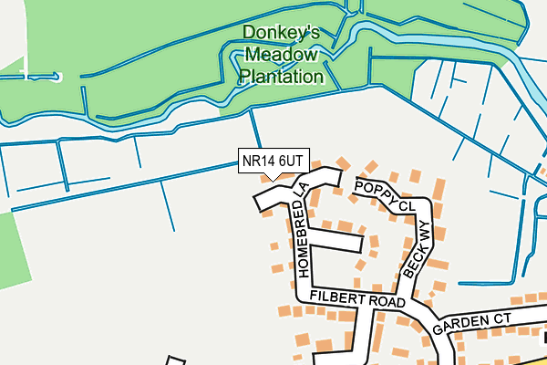 NR14 6UT map - OS OpenMap – Local (Ordnance Survey)