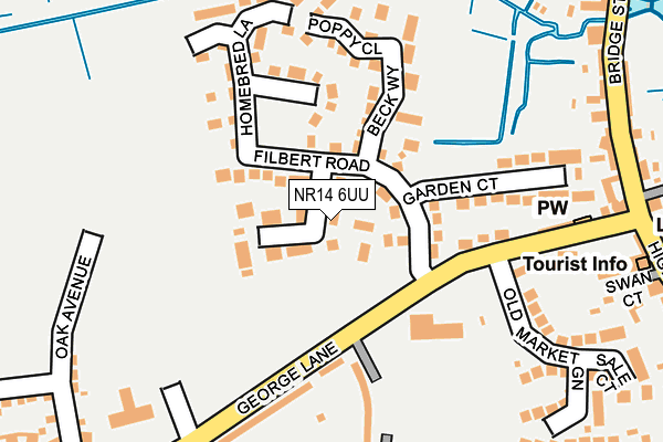 NR14 6UU map - OS OpenMap – Local (Ordnance Survey)