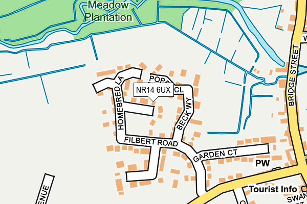 NR14 6UX map - OS OpenMap – Local (Ordnance Survey)