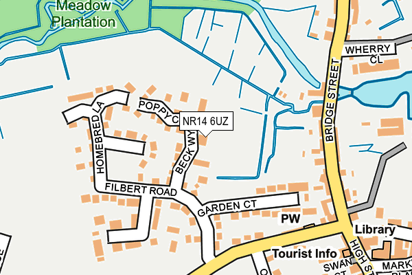 NR14 6UZ map - OS OpenMap – Local (Ordnance Survey)