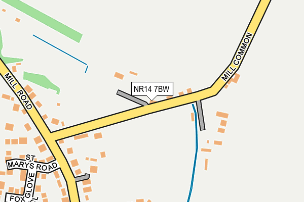 NR14 7BW map - OS OpenMap – Local (Ordnance Survey)