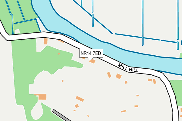 NR14 7ED map - OS OpenMap – Local (Ordnance Survey)
