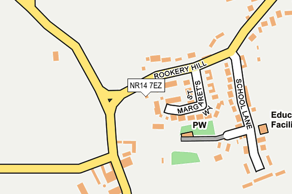 NR14 7EZ map - OS OpenMap – Local (Ordnance Survey)