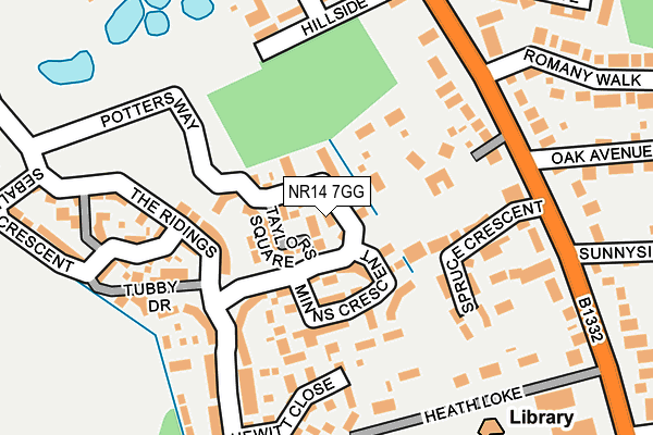NR14 7GG map - OS OpenMap – Local (Ordnance Survey)