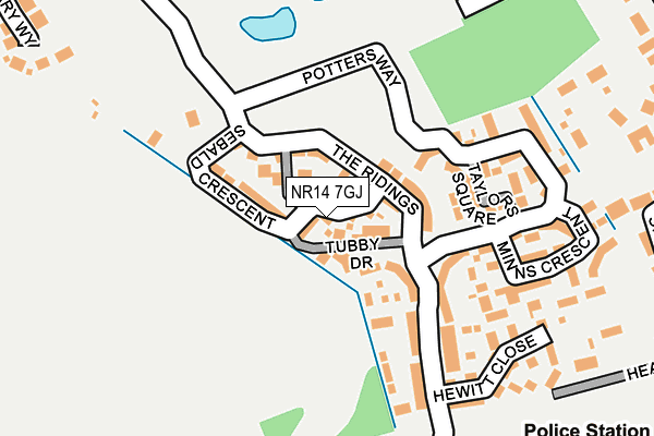 NR14 7GJ map - OS OpenMap – Local (Ordnance Survey)