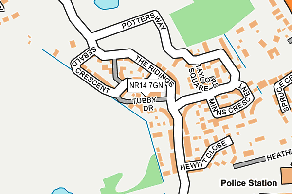 NR14 7GN map - OS OpenMap – Local (Ordnance Survey)