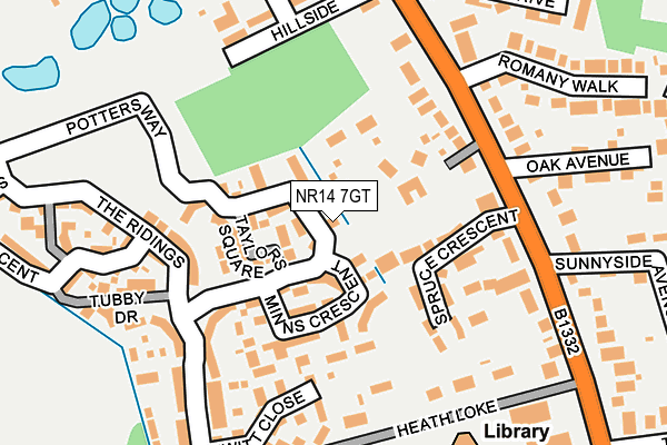 NR14 7GT map - OS OpenMap – Local (Ordnance Survey)