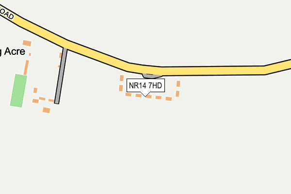 NR14 7HD map - OS OpenMap – Local (Ordnance Survey)