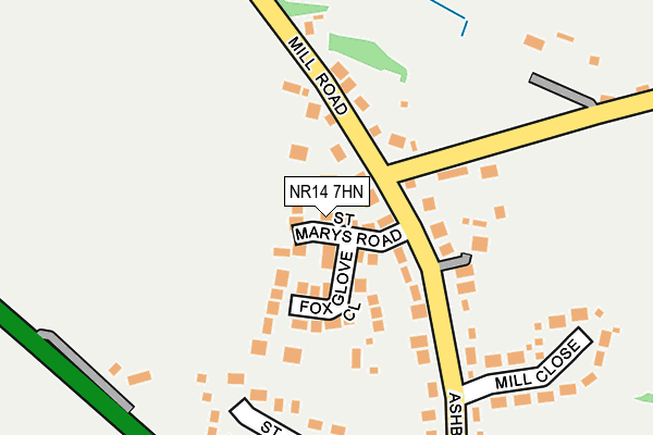 NR14 7HN map - OS OpenMap – Local (Ordnance Survey)