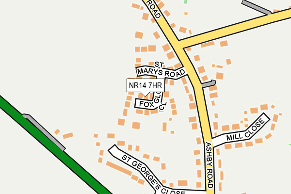 NR14 7HR map - OS OpenMap – Local (Ordnance Survey)