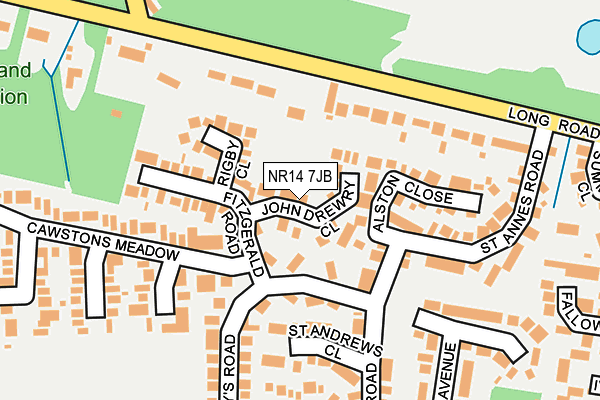 NR14 7JB map - OS OpenMap – Local (Ordnance Survey)