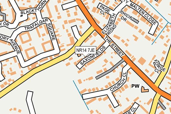 NR14 7JE map - OS OpenMap – Local (Ordnance Survey)