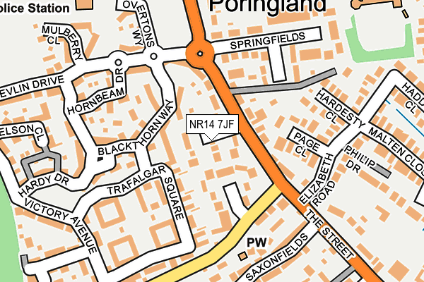 NR14 7JF map - OS OpenMap – Local (Ordnance Survey)
