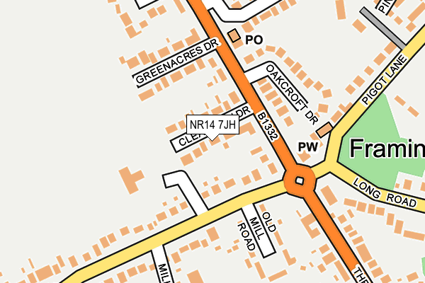 NR14 7JH map - OS OpenMap – Local (Ordnance Survey)