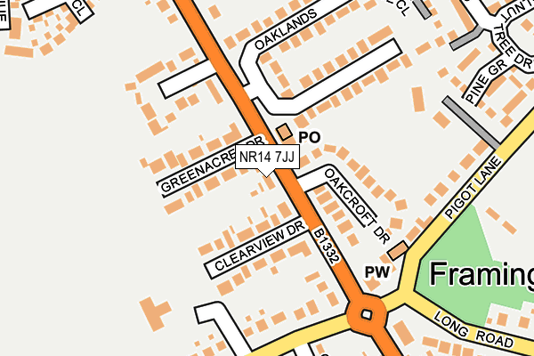 NR14 7JJ map - OS OpenMap – Local (Ordnance Survey)