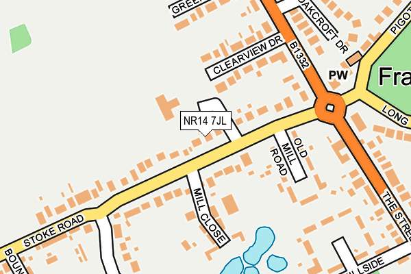NR14 7JL map - OS OpenMap – Local (Ordnance Survey)