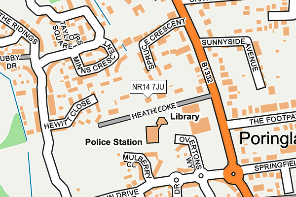 NR14 7JU map - OS OpenMap – Local (Ordnance Survey)