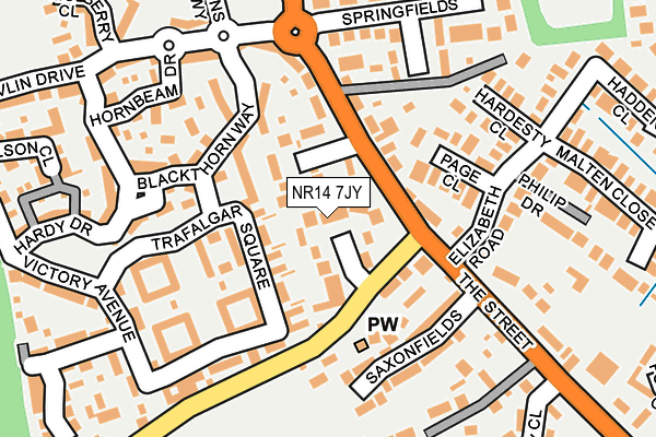 NR14 7JY map - OS OpenMap – Local (Ordnance Survey)