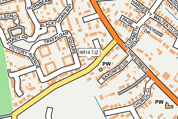 NR14 7JZ map - OS OpenMap – Local (Ordnance Survey)