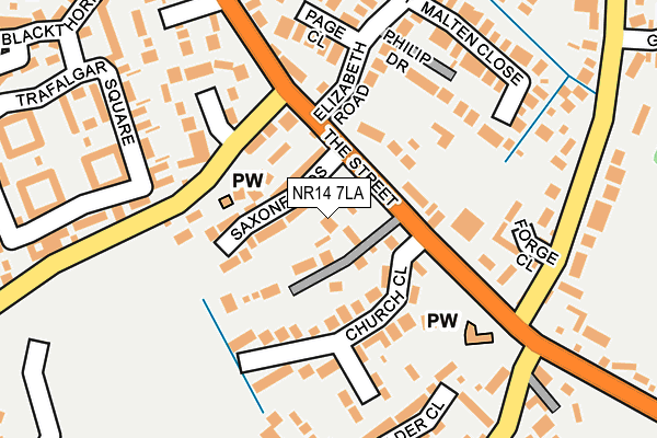 NR14 7LA map - OS OpenMap – Local (Ordnance Survey)