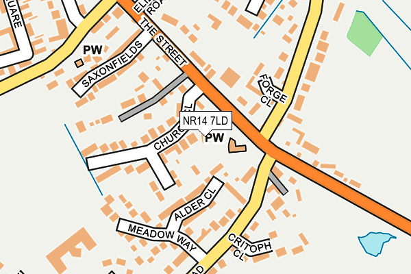 NR14 7LD map - OS OpenMap – Local (Ordnance Survey)
