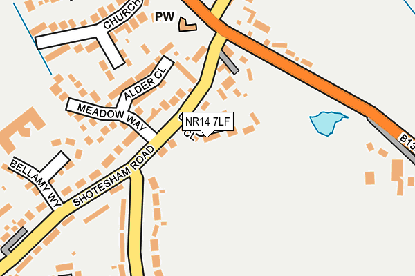 NR14 7LF map - OS OpenMap – Local (Ordnance Survey)