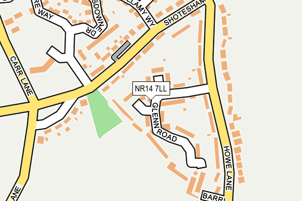 NR14 7LL map - OS OpenMap – Local (Ordnance Survey)