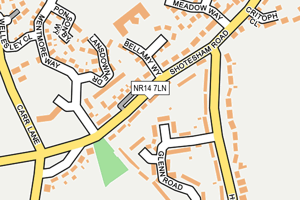 NR14 7LN map - OS OpenMap – Local (Ordnance Survey)
